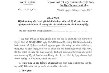 Hội thảo tổng kết, đánh giá tình hình thực hiện chế độ kế toán doanh nghiệp và thảo luận về khung báo cáo tài chính áp dụng cho các loại doanh nghiệp tại Việt Nam