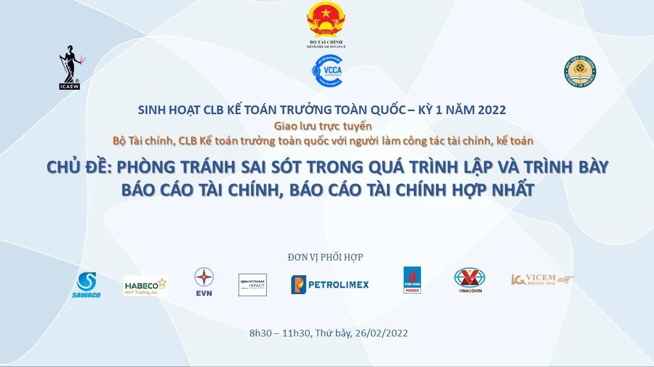 Kỳ sinh hoạt CLB Kế toán trưởng toàn quốc kỳ 1 năm 2022